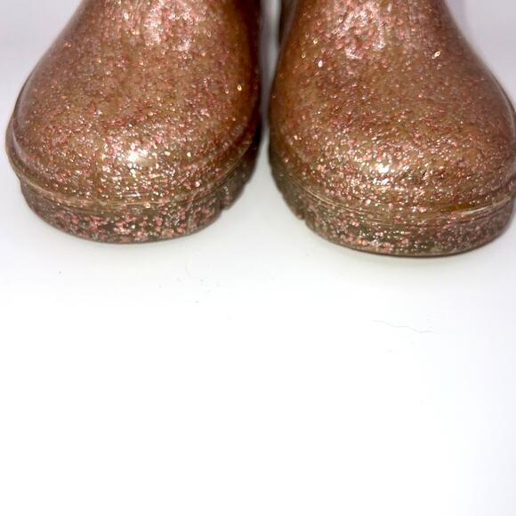 Next Brand UK 6 Toddler‎ Wellies Rain Boots Rose Gold Glitter Pink - Picture 3 of 5
